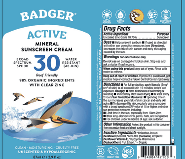 SPF 30 Clear Zinc Sunscreen Cream * Badger Supplement - Conners Clinic